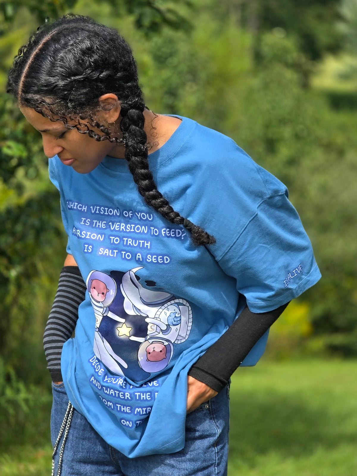 The Vision is Alive - Baggy Tee (Blue)
